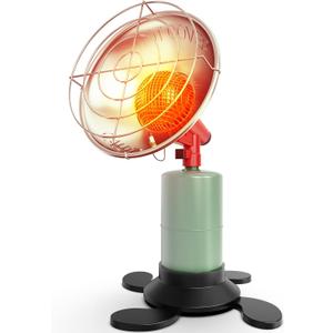 Portable Propane Heater, 6500 BTU Outdoor Buddy Radiant Heaters, Widen Base Use for 1 LB Tank, Tents, Garage, Patio, Ice Fishing, Hunting