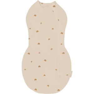 Happiest Baby Sleepea Comforter Swaddle - 100% Organic Cotton Baby Swaddle Blanket - Doctor Designed Promotes Healthy Hip Development (Tan Rainbows, Small)