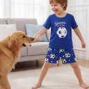 Mikrdoo Boys Pajamas Short Sleeve Summer PJs 2 Piece Sleepwear for Kids Size 2-14 Years (White, XL)