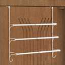 AULEDIO Adjustable Over The Door Triple Towel Rack with Hooks,White
