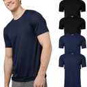 32 Degrees Mens 4 Pack Cool Crewneck T-Shirt | Anti-Odor | Quick Drying | 4-Way Stretch Size L