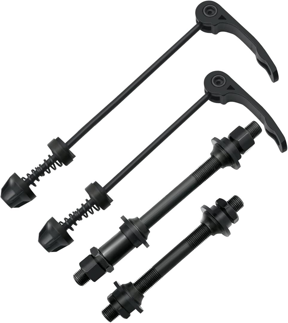 AiTuiTui 1 Pair Bike Quick Release Axle Skewer Bicycle Hub Parts, Front & Rear Axle Hollow Shaft Kit Replacement for Road, Mountain, MTB, BMX Bikes