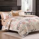 MaiRve Queen Comforter Set, Classic Plaid Farmhouse Bedding Sets 7 Pieces, Beige All Season Bed in A Bag with Sheets, Pillowcases & Shams