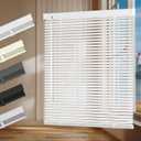 HOTSOON Aluminum Mini Blinds 1 Inch Metal Slat Darkening Venetian Blind New Horizontal Window Blinds Anti-UV Waterproof Venetian Blind for Office Home Windows, White, Size 27"