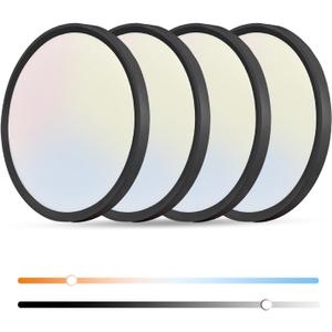 4PK Dimmable 15.8 Inch Led Ceiling Light Flush Mount, 34W, 3060LM, 3000K/3500K/4000K/5000K/6500K CCT, 0.98" Super Slim Close to Ceiling Round Flat Panel Light for Hallway,Kitchen ect, Black