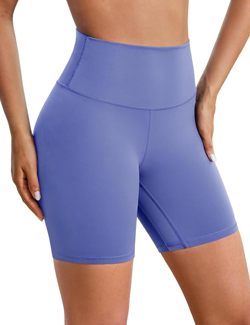 BAYDI Clouduxi Biker Shorts for Women 6" High Waisted Workout Gym Running Shorts Women's Buttery Soft Yoga Pants (Small, Wedgewood)