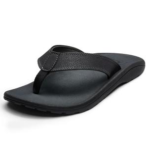 Riuga Mens Arch Support Flip Flops with Cushioned Heel Cup, Quick-Dry TPE Footbed & Neoprene Padded Upper, Non-Slip TPR Sandals for Walking, Beach & Travel Comfort Slides for Men, Chanclas Para Hombres, Chancletas de Hombre