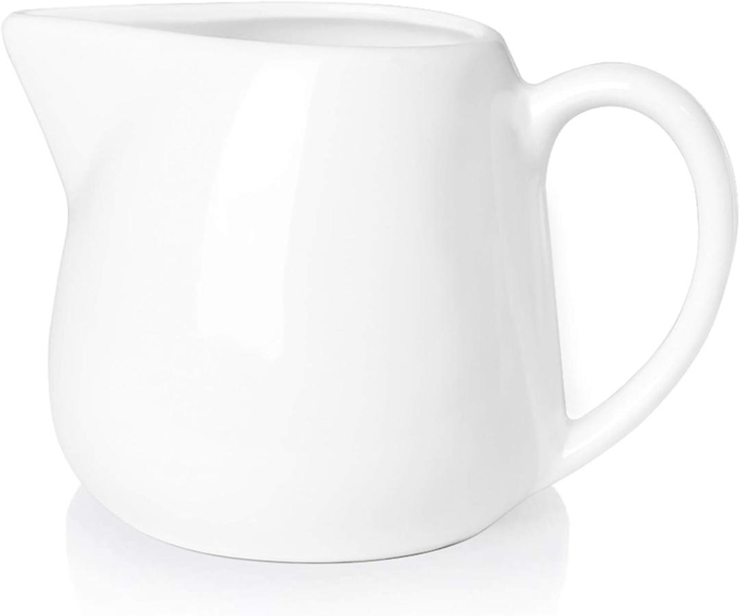 ONTUBE Ceramics Creamer Pitcher 11 oz Cream White
