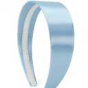 3 x Baby Blue Satin Headband for Costume & Cosplay, 1.5 Inch Wide Non-Slip Solid Hair Band for Women and Girls, Holiday Party & DIY Hair Accessory (Baby blue)
