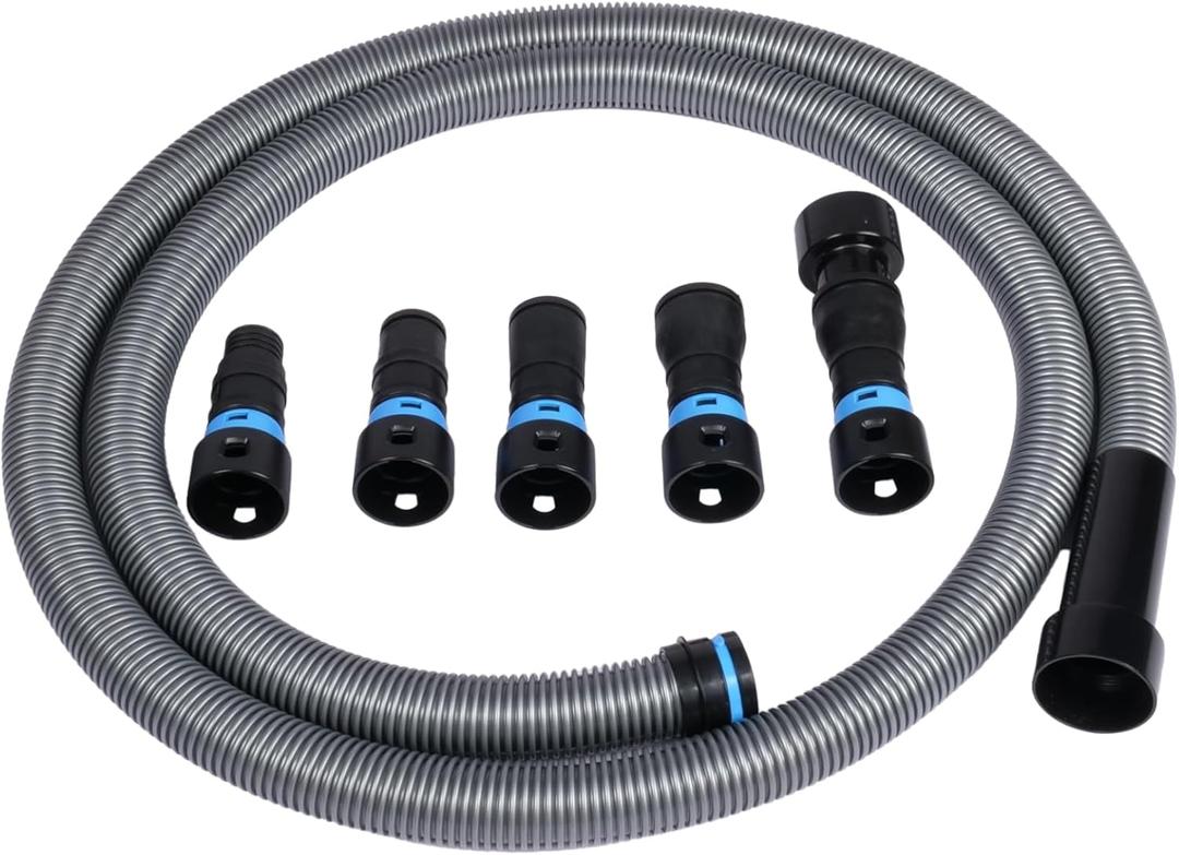 Cen-Tec Systems 94698 Quick Click 10 Ft. Hose for Home and Shop Vacuums with Expanded Multi-Brand Power Tool Adapter Set for Dust Collection
