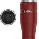THERMOS Stainless King Vacuum-Insulated Stainless Steel Tumbler - 16oz, Rustic Red - Insulated Coffee Tumbler for Hot & Cold Drinks - Leak-Proof & Sweat-Proof for Commuting & Traveling