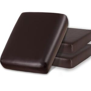 NC HOME PU Leather Sofa Cushion Covers Sofa Seat Slipcover with Elastic Bottom Waterproof Furniture Protector for Children, Pet, Set of 3 (3 Pieces, Chocolate)