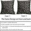 Vintage Flower Pillow Covers 18x18 Set of 2 Rustic Cute Small Floral Black Brown Old Style Decorative Throw Pillows Outdoor PillowCase Farmhouse Linen Cushion Case Decor for Home Sofa Couch Bed
