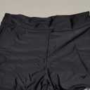 ALove Swim Shorts Womens Stretchy Sporty Bathing Suit Bottoms Side V Slit Boyshorts Swimsuit Board Shorts (Medium, Solid Black)