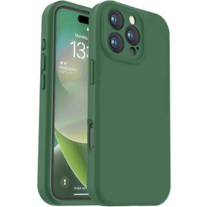 Vooii Compatible with iPhone 16 Pro Max Case, Liquid Silicone Upgrade [Camera Protection] [Soft Anti-Scratch Microfiber Lining] Shockproof Phone Case for iPhone 16 Pro Max 6.9 inch - Green