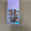 BTArtbox Press On Nails Almond - Amber Hoops, Tortoise Shell Short French Tip Press On Nails with Glue and Adhesive Tabs for Women, Soft Gel Glue On Nails in 16 Sizes - 32 Stick On Nails Kit