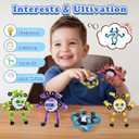 ASIOWELY 4 PCS Transformable Fidget Spinners Toys for Kids and Adults Stress Relief Sensory Toy for Boys Girls Autism Cool Fingertip Gyros for Teens Men Birthdays Valentines Day Gifts for Travel Toys (4 Pcs (Red+yellow+green+bluek))