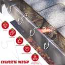 Ferraycle Metal Christmas Light Gutter Hooks Christmas Light Hanger Hooks for Gutters Stainless Steel Xmas Outdoor Clips for Kitchen Bathroom Work Shop Garden(White,100 Pieces)