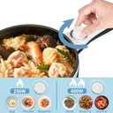 Dezin Hot Pot Electric with Steamer Upgraded, Non-Stick Saut Pan, Rapid Noodles Electric Pot, 1.5L Mini Pot for Steak, Egg, Fried Rice, Ramen, Oatmeal, Soup with Power Adjustment, Black