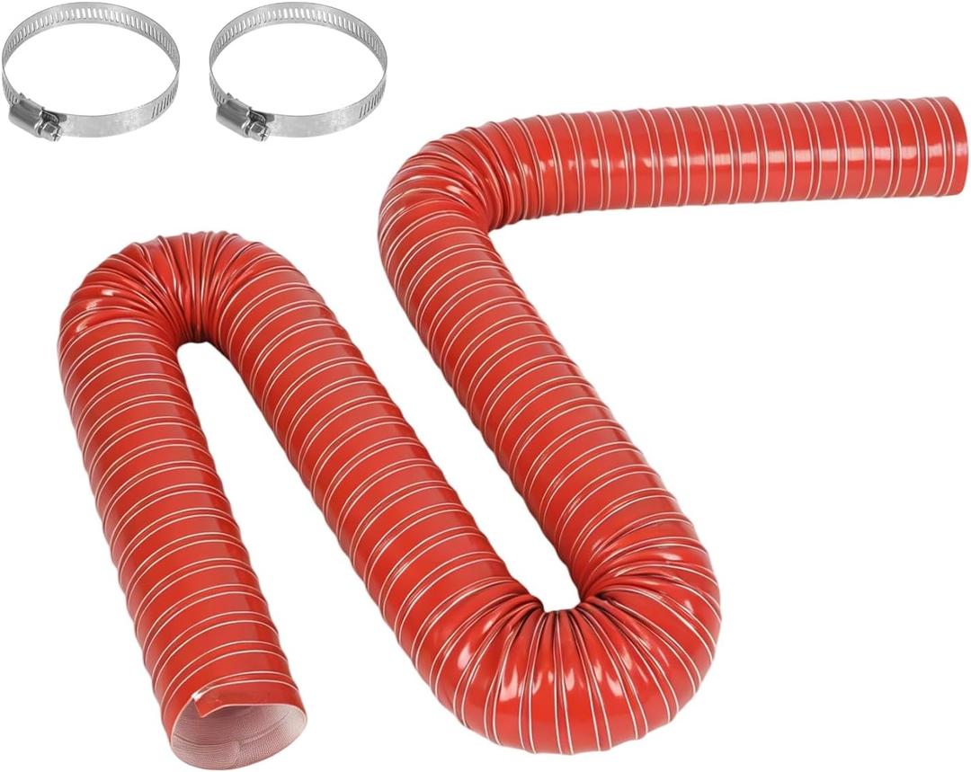 2.36" Diesel Heater Air Duct Hose, 60mm Silicone Flexible Intake Pipe for RV Camper, High Heat Brake Ducting with Steel Wire Support, Heavy Duty Exhaust Vent for Air System (2.36inch | 10ft)