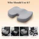 GRAND PITSTOP Memory Foam Seat Cushion for Office Chair Car & Home Orthopedic Tailbone & Sciatica Pain Relief Pad Ergonomic U-Shaped Design with Cooling Foam, Non Slip Base & Washable Cover