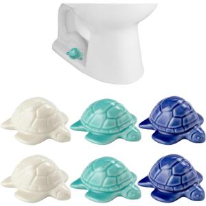 6 Pack Toilet Bolt Caps, Turtle Toilet Bolt Covers Ceramic Sea Turtle Toilet Bolt Caps Cute Decorative Toilet Knob Covers Easy Installation Screw Cover Caps for Bathroom Floor Decor