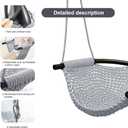 Hand-Knitting Toddler Swing Seat for Kids with Adjustable Ropes, Little tikes Swings Set, for Outdoor Indoor, Playground, Backyard (Gray)