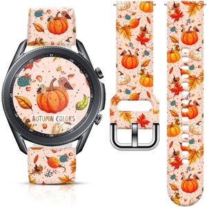 22mm Holiday Christmas Thanksgiving Watch Band Compatible with Samsung Galaxy Watch 46mm/Galaxy watch 3 45mm/Gear S3 Classic/Frontier Replacement Watch Strap (Autumn color Orange)