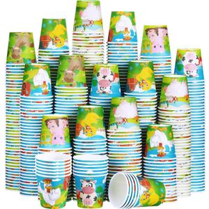 Skyley 600 Pack 3 oz Small Paper Cups Disposable Bathroom Cups Kids Mouthwash Mini Cold Beverage Drinking mugs for Party Home and Office Water Coolers(Farmhouse Style)