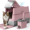 Stainless Steel Litter Box | Enclosed Cat Litter Box with Lid for Big Cats,  X-Large