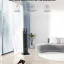 Uthfy Tower Fan with Remote, Portable 120 Oscillating Standing Fan, 3 Speeds & 3 Modes, 7.5H Timer, Fans That Blow Cold Air for Bedroom, Living Room, Office, Black