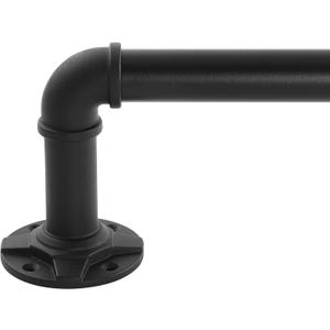 Industrial Curtain Rod Adjustable 1 Inch Black Curtain Rods for Windows 36 to 72 Inch - Perfect Indoor/Outdoor, Room Divider Curtain Rod (30-72")