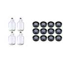 FastRack 128oz 4 Pack Growlers with Caps and 12 Count 38mm Poly Seal Screw Caps for 1/2 & 1 Gallon Jugs