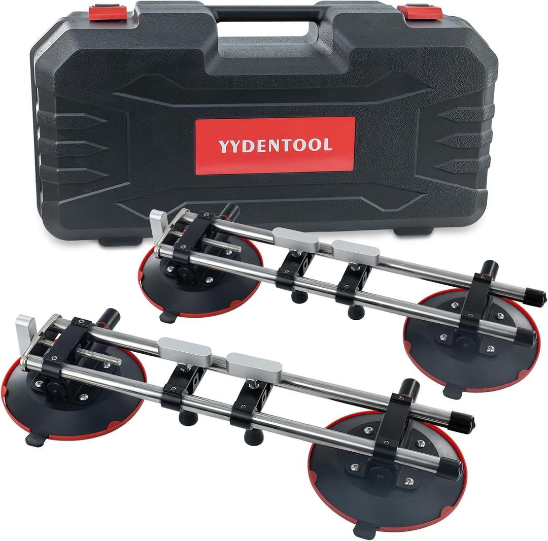 Seamless Seam Setter with A Storage Case, 2 Pack Seam Setters with 6'' Vacuum Suction Cups for Seam Joining & Leveling, Pro Countertop Installation Tool for Granite Stone Marble Slab