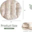 HIGOGOGO Papasan Chair Cushion with Corduroy Cover (Without Chair), 48 x 48 Inch Supportive Cushion, Overstuffed Chair Cushion,Beige