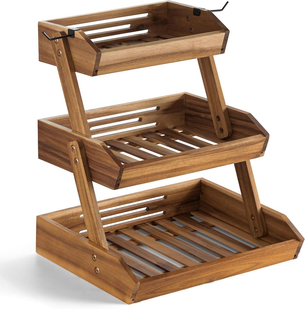 Super Large Size Fruit Basket, Fruit Bowl, 3 Tier Fruit Basket for Kitchen, Fruit Stand Storage Holder, Heavy Duty/Large Capacity for Fruit, Vegetables and Home Kitchen Countertop Organizer