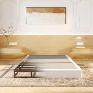 LUMUNANCE Cal King Box Spring Bed Base 7-Inch Height Heavy Duty Metal Mattress Foundation with Fabric Cover, Easy Assembly, California King