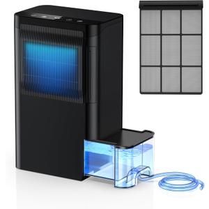 Dehumidifiers for Home 1500 Sq.Ft, 2.5L Tank, 35dB Quiet, New Rotary Technology Dehumidifier with Drain Hose, Works Down to 1C/34F, Auto Shutoff, Ideal for Basement Bedroom Bathroom RV Closet