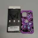 Hekodonk for iPhone 15 Pro Max Case,Glow in The Dark Three Layer Heavy Duty Shockproof Protection Hard Plastic+Soft Silicone Full Body Drop Protective Case for Apple iPhone 15 Pro Max,All Purple