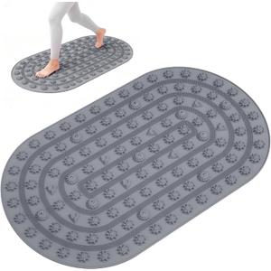 Foot Massage Mat Acupressure Board Large 30*17.7 In, Vynusio Silicone Reflexology Magnetic Therapy Acupuncture Jogging Feet Massage Pad Soft & Stiff Pressure Point for Beginner Yoga Home Office Grey