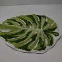 Panstar Green Leaf Mat, Large Monstera Cute Non Slip Palm Shaped Plush Fun Kitchen, Bathroom Bathtub Rugs Machine Washable (1'8" x 2'2" (Leaf))