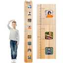 Chunful Wooden Growth Chart for Kids with Picture Frames Height Growth Chart, 53.23 x 6.54 inches/ 135.2 x 16.6 cm, and it can measure approx. 27.56-74.8 inches kids' height