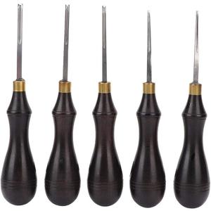 Leathercraft Edger Trimming Tool, Leather Edge Beveller Steel Blade Ebony Handle DIY Leathercraft Edger Trimming Tool4#