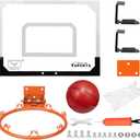Larger Indoor Basketball Hoop with 9" Large Dunk Rim for Kids and Adults, Over The Door Basketball Hoop for Bedroom with 3 Rubber Small 6" Basketball Sport Toy Gifts