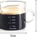1 PACK Espresso Glass Measuring Cup Triple Pitcher Milk Cup 75ML Espresso Cups with Handle Shot Glass with V-Shaped Mouth Clear Accessories Milk Frothing Pitcher 