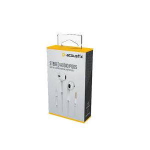 ACX EARPOD W/MIC & REMOTE WHT