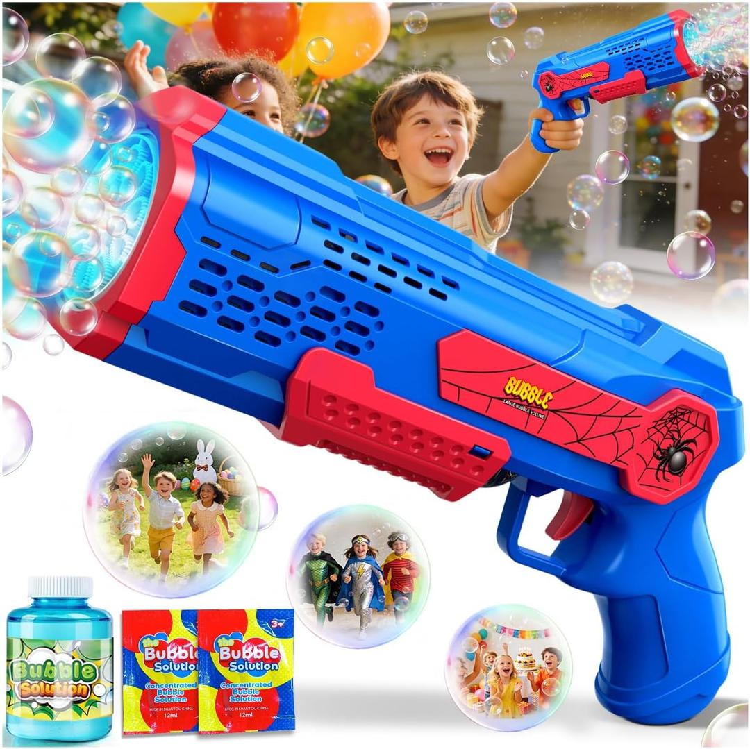 Zerhunt Bubble Gun Machine for Kids: 10,000+ Bubbles/Min Automatic Blower with LED Lights & Leak-Proof Design - Outdoor Summer Toy for Toddlers Ages 3+ - Birthday Easter Wedding Party Favors