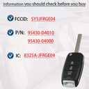 SUPALAND Flip Key Fob Replacement Fits for Kia Optima 2016-2020 Keyless Entry Remote Control SY5JFRGE04 95430-D4010 4 Button