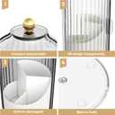1PCS Makeup Brush Holder Organizer with Clear Lid 360 Rotating Sliding Opening Dustproof Brushes Container for Vanity
