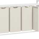 VASAGLE Laundry Hamper, Laundry Basket, Laundry Sorter with 4 Pull-Out and Removable Bags, Shelf, Metal Frame, 4 x 10.6 Gallons (40 L), 45.7 x 13 x 28.4 Inches, Cream White and Cloud White UBLH401W01